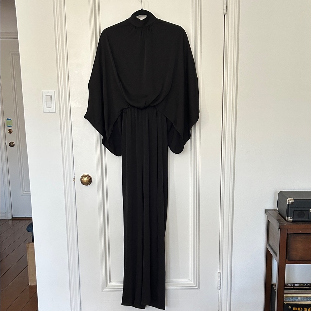 Elegant Black Draping Jumpsuit